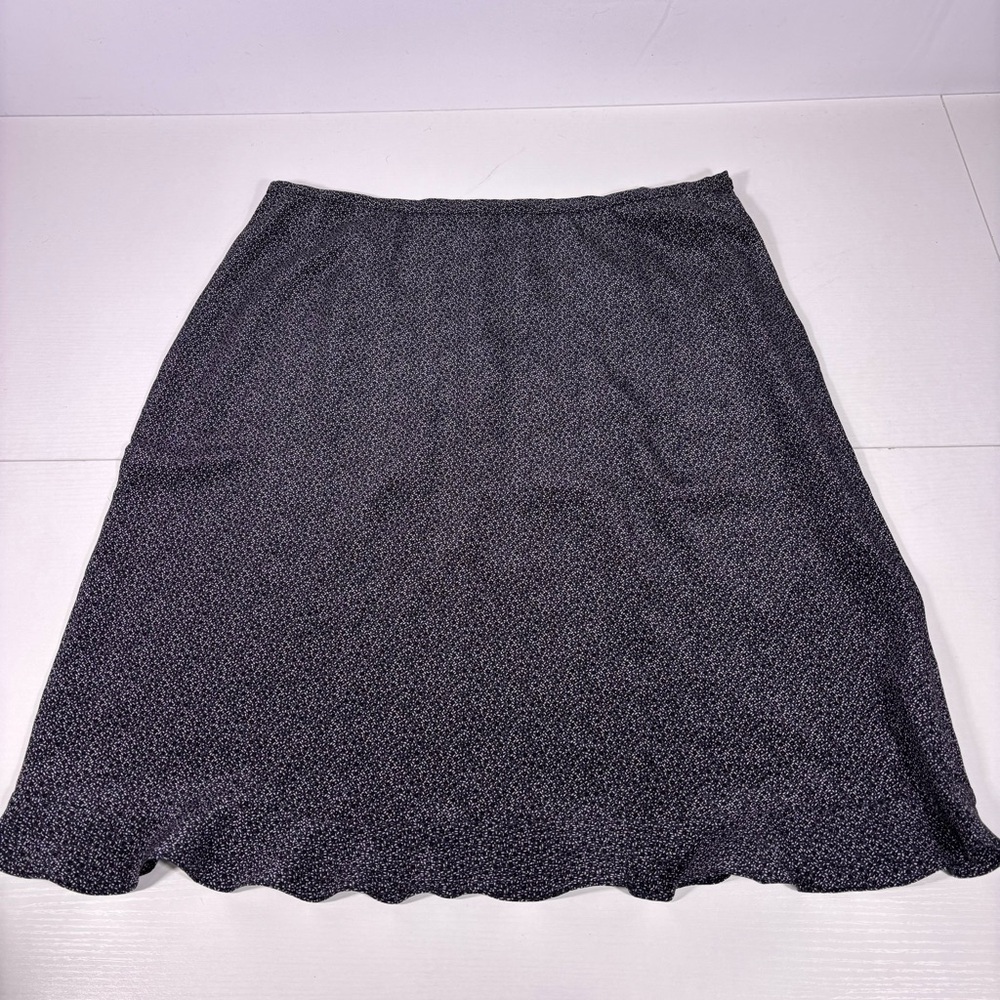 Brooks Brothers 100% Silk Black & White Knee Length Skirt Size 12